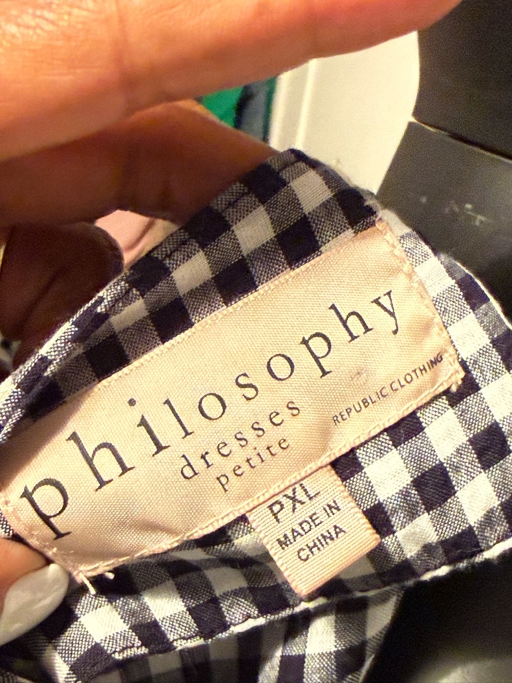 Philosophy Black and White Gingham Tiered Dress - Picture 3 of 3